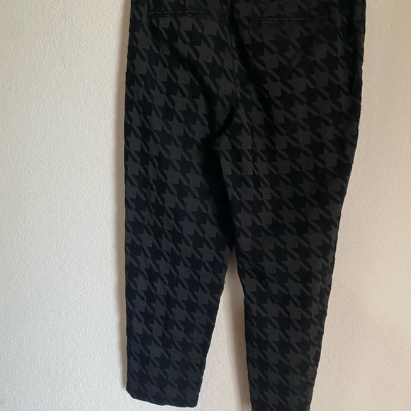 Ann Taylor Houndstooth Textured Black High Waist Ankle Workwear Office Pants 8P - Picture 7 of 12